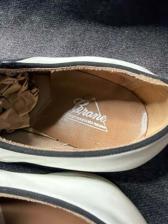 Vintage Corame Two-Tone Saddle Shoes, White & Navy Blue, Size 6.5 EEE main image 7
